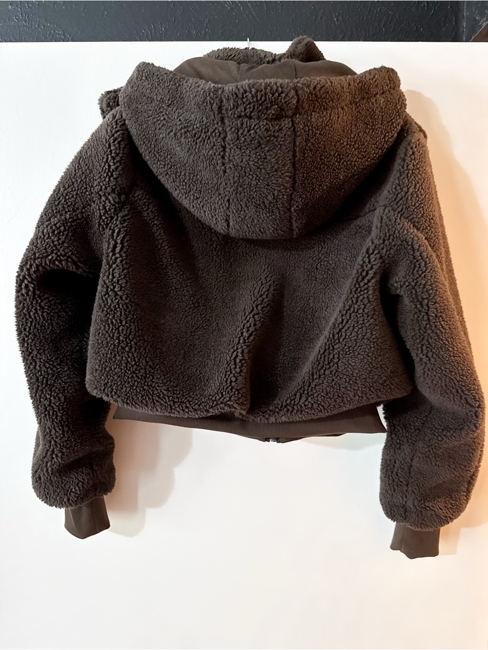 ALO Yoga Foxy Sherpa Jacket Espresso Brown Size Small - Picture 5 of 8